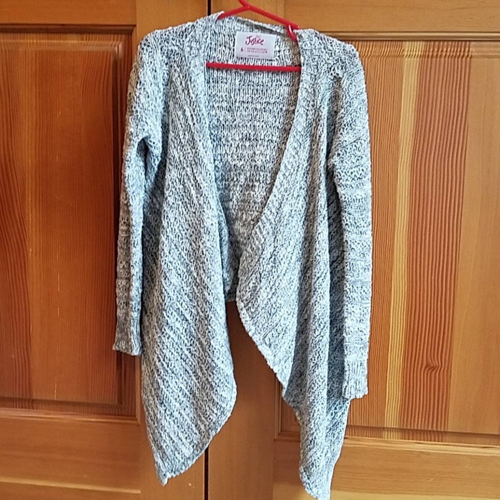 Justice waterfall collar girls cardigan